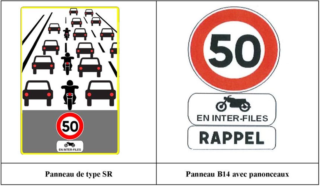 Sécurité routière - Panneau - Circulation - Inter-files - Paris - Île-de-France